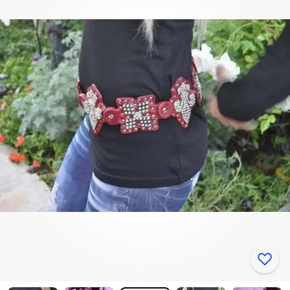 New with tag charm and luck genuine leather belt w stones - Picture 8 of 8